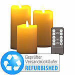 Britesta 3er-Set flackernde LED-Kerzen, dimmbar, 3 Größen, Versandrückläufer Britesta LED-Kerzen mit Timer und Fernbedienung