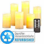 Britesta 6er-Set dimmbare LED-Echtwachskerzen, Versandrückläufer Britesta LED-Echtwachskerze mit Fernbedienungen und Timern