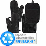 Rosenstein & Söhne 4er-Set Silikon-Anti-Rutsch-Ofenhandschuhe, Versandrückläufer Rosenstein & Söhne Silikon-Ofenhandschuhe und Topflappen