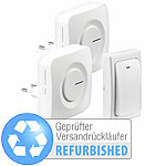 CASAcontrol Batterielose Funk-Türklingel, Versandrückläufer CASAcontrol Steckdosen-Funkklingeln mit kinetischen Tastern, Licht- und Ton-Signal