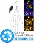 Lunartec Christbaum-Überwurf-Lichterkette, 180 RGBW-LEDs, Versandrückläufer Lunartec Weihnachtsbaum-Überwurf-Lichterketten mit Bluetooth & App-Steuerung