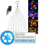 Lunartec Christbaum-Überwurf-Lichterkette, 320 RGBW-LEDs, Versandrückläufer Lunartec Weihnachtsbaum-Überwurf-Lichterketten mit Bluetooth & App-Steuerung