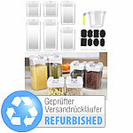 Rosenstein & Söhne 6er-Set Vorratsdosen in 3 Größen, BPA-frei, Messbecher,Versandrückläuf Rosenstein & Söhne Kunststoff-Vorratsdosen