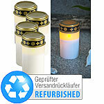 PEARL 4er-Set flackernde LED-Grablicht-Kerzen,  Versandrückläufer PEARL LED-Grablichter