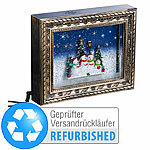 infactory Weihnachts-Bilderrahmen "Schneemannfamilie", LEDs,Versandrückläufer infactory Weihnachts-Bilderrahmen mit LED, Musik, Timer und Schneewirbel
