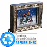 infactory Weihnachts-Bilderrahmen "Weihnachtsdorf" mit LEDs, Versandrückläufer infactory Weihnachts-Bilderrahmen mit LED, Musik, Timer und Schneewirbel