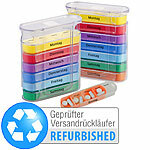 newgen medicals 2er-Set bunte Medikamenten-Boxen für 7 Tage, Versandrückläufer newgen medicals Medikamenten-Boxen