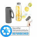 Rosenstein & Söhne Trinkflasche aus Borosilikat-Glas mit Neopren-Hülle, Versandrückläufer Rosenstein & Söhne 