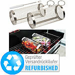 Rosenstein & Söhne 2er-Set Grillkörbe aus Edelstahl, stapelbar, Versandrückläufer Rosenstein & Söhne Grillkörbe