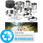 Semptec Urban Survival Technology 12-teiliges Edelstahl-Campinggeschirr-Komplettset, Versandrückläufer Semptec Urban Survival Technology Campinggeschirre