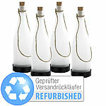 Lunartec Solar-LED-Lampe "Flaschenpost", weiß, 4er-Set, Versandrückläufer Lunartec Solar LED Deko-Leuchten "Glasflasche"