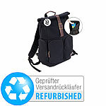 Xcase Rolltop-Business-Rucksack mit großem Reißverschluss, Versandrückläufer Xcase Rolltop-Canvas-Rucksäcke mit gepolstertem Laptop-Fach und Eck-Reißverschluss