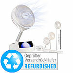 PEARL 2in1-Akku-Tisch- & Standventilator, Versandrückläufer PEARL Ausziehbare 2in1-Akku-Tisch- und Standventilatoren