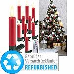 Lunartec 10er-Set LED-Weihnachtsbaumkerzen, Versandrückläufer Lunartec Kabellose LED-Weihnachtsbaumkerzen mit Docht und Timer