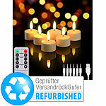 Lunartec 6er-Set Akku-LED-Teelichter mit realistischer Flamme,Versandrückläufer Lunartec Akku-LED-Teelichter mit realistischer Flamme