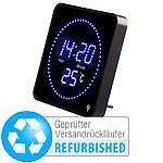 Lunartec Flache LED-Funk-Tisch- und Wanduhr, Versandrückläufer Lunartec LED-Funk-Wanduhren mit Temperaturanzeigen