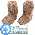 infactory Aufwärmbare Flausch-Stiefel mit Traubenkern-Füllung, Versandrückläufer infactory Aufwärmbare Hausschuhe mit Traubenkern-Füllung