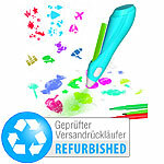 infactory Airbrush-Stift für Kinder, 12 Farben zum Sprühen, Versandrückläufer infactory Akku Airbrush-Stifte für Kinder, mit Farben & Schablonen, USB