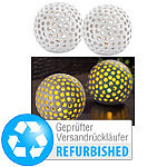 Lunartec Kabellose LED-Dekoleuchten aus Keramik Versandrückläufer Lunartec LED Windlichter