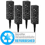Lunartec 4er-Set Solar-LED-Laternen, Effekt-Muster, Versandrückläufer Lunartec Solar-LED-Laternen mit Dämmerungssensor