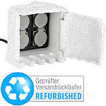 Royal Gardineer 4-fach-Garten-Steckdose in Stein-Optik, IP44 (Versandrückläufer) Royal Gardineer Gartensteckdosen in Stein-Optik