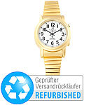 St. Leonhard Sprechende  Funk- & Solar-Seniorenuhr, vergoldet (Versandrückläufer) St. Leonhard Sprechende Senioren Funk Armbanduhren