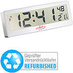 infactory Kompakte Funkuhr mit riesigem XXL-LCD-Display (Versandrückläufer) infactory Badezimmer-Funk-Wanduhren mit Thermometer