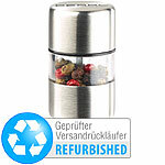 PEARL Mini-Salz-/Pfeffermühle, Edelstahl, Keramikmahlwerk,Versandrückläufer PEARL Manuelle Mini Salz-und Pfeffer-Mühlen