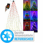 Lunartec Smarter LED-Tannenbaumüberwurf, 1,8 m, Versandrückläufer Lunartec WLAN-Weihnachtsbaum-Überwurf-Lichterketten mit App