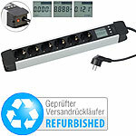 revolt 6-fach-Steckdosenleiste mit Stromverbrauchszähler, Versandrückläufer revolt Steckdosenleisten mit Stromverbrauchszähler