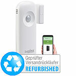 Luminea Home Control Smarter 2in1-WLAN-Tür-/Fenstersensor und PIR-Sensor, Versandrückläufer Luminea Home Control WLAN-Tür- & Fensteralarme mit Bewegungsmelder
