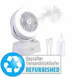 Sichler Haushaltsgeräte Akku-Tisch-Ventilator & Vernebler, Oszilation, Versandrückläufer Sichler Haushaltsgeräte Akku-Tisch-Ventilatoren mit Ultraschall-Vernebler, oszilation & Ring-Leuchten 