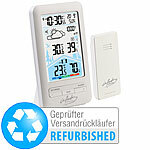 infactory Funk-Wetterstation mit Außensensor, Versandrückläufer infactory Wetterstationen mit Funkuhr, Wecker, Hygrometer, Barometer, Wetterprognose und Außensensor