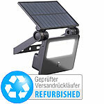 Luminea Solar-LED-Wandfluter mit PIR-Bewegungssensor, 400 lm,Versandrückläufer Luminea LED-Solar-Fluter mit Bewegungsmelder