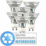 Luminea 6er-Set LED-Glas-Spots, GU10, 1,5 W, Versandrückläufer Luminea LED-Spots GU10 (warmweiß)