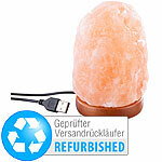 Lunartec Kleine LED-Salzkristall-Lampe mit USB-Betrieb, Versandrückläufer Lunartec LED-Salzlampe aus echtem Stein-Salz, mit USB-Betrieb