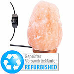 Lunartec LED-Salzkristall-Lampe mit Echtholzständer, Versandrückläufer Lunartec Salzlampen aus echtem Stein-Salz LED 230V