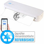 Callstel Mobiler Akku-Thermodrucker, Papierrolle, Versandrückläufer Callstel Mobile Akku-Thermodrucker A4 für Android und iOS 