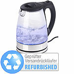 Rosenstein & Söhne Glas-Wasserkocher mit blauer LED-Beleuchtung, Versandrückläufer Rosenstein & Söhne 
