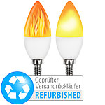 Luminea 2er-Set LED-Lampen mit Flammeneffekt, Versandrückläufer Luminea LED-Flammen-Lampen (E14)