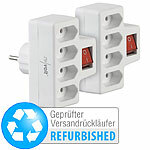revolt 2er-Set 4-fach-Euro-Steckdose mit Ein/Aus-Schalter, Versandrückläufer revolt 4-fach-Euro-Steckdosen mit Ein/Aus-Schalter
