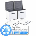 PEARL 2er-Set Aufbewahrungsboxen mit Deckel, faltbar, Versandrückläufer PEARL Faltbare Aufbewahrungsboxen