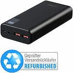 revolt USB-Powerbank, 20.000 mAh,USB-C PD, Display, Metall, Versandrückläufer revolt Powerbanks mit Quick Charge 3.0 & USB Typ C