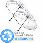 Carlo Milano 2er-Set transparente Stock-Regenschirme, Versandrückläufer Carlo Milano Transparente Regenschirme