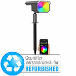 Luminea Home Control Smarter Solar-Spot mit RGB-CCT-LED, 100 lm, Versandrückläufer Luminea Home Control RGB-CCT-LED-Spots mit Solar-Panel und App
