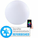 Luminea Home Control WLAN-Akku-Leuchtkugel mit RGBW-LEDs und App, Versandrückläufer Luminea Home Control WLAN-Akku-Leuchtkugeln RGBW