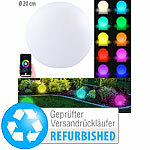 Luminea Home Control WLAN-Akku-Leuchtkugel mit RGBW-LEDs und App, Versandrückläufer Luminea Home Control WLAN-Akku-Leuchtkugeln RGBW