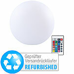 Lunartec Kabellose Akku-Leuchtkugel für innen und außen, ØVersandrückläufer Lunartec Akku-Leuchtkugeln RGBW mit Fernbedienung