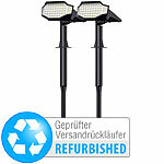 Luminea 2er-Set High-Power-Solar-LED-Gartenspots, 650 lm,Versandrückläufer Luminea Solar-LED-Wandleuchten & -Gartenstrahler mit Erdspieß, Helligkeitssensor, warmweiß