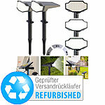 Luminea 2er-Set High-Power-Solar-LED-Gartenspots,650 lm,IP65,Versandrückläufer Luminea Solar-LED-Wandleuchten & -Gartenstrahler mit Erdspieß, Helligkeitssensor, tageslichtweiß